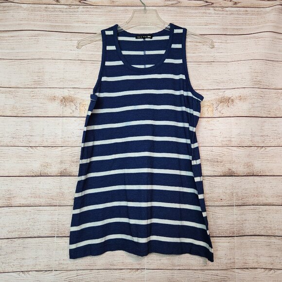 Rag & Bone Jean Blue White Striped Women's Tank Top Small Comfy 100% Cotton - Picture 1 of 12